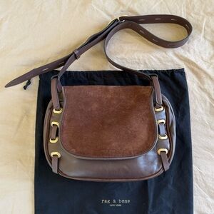 Rag & Bone Brown Leather and Suede Saddle Bag